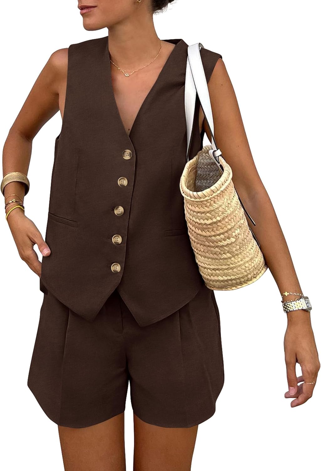 Chic PRETTYGARDEN Women's Outfit, Fashionable Summer 2 Piece Sets, Stylish Sleev...