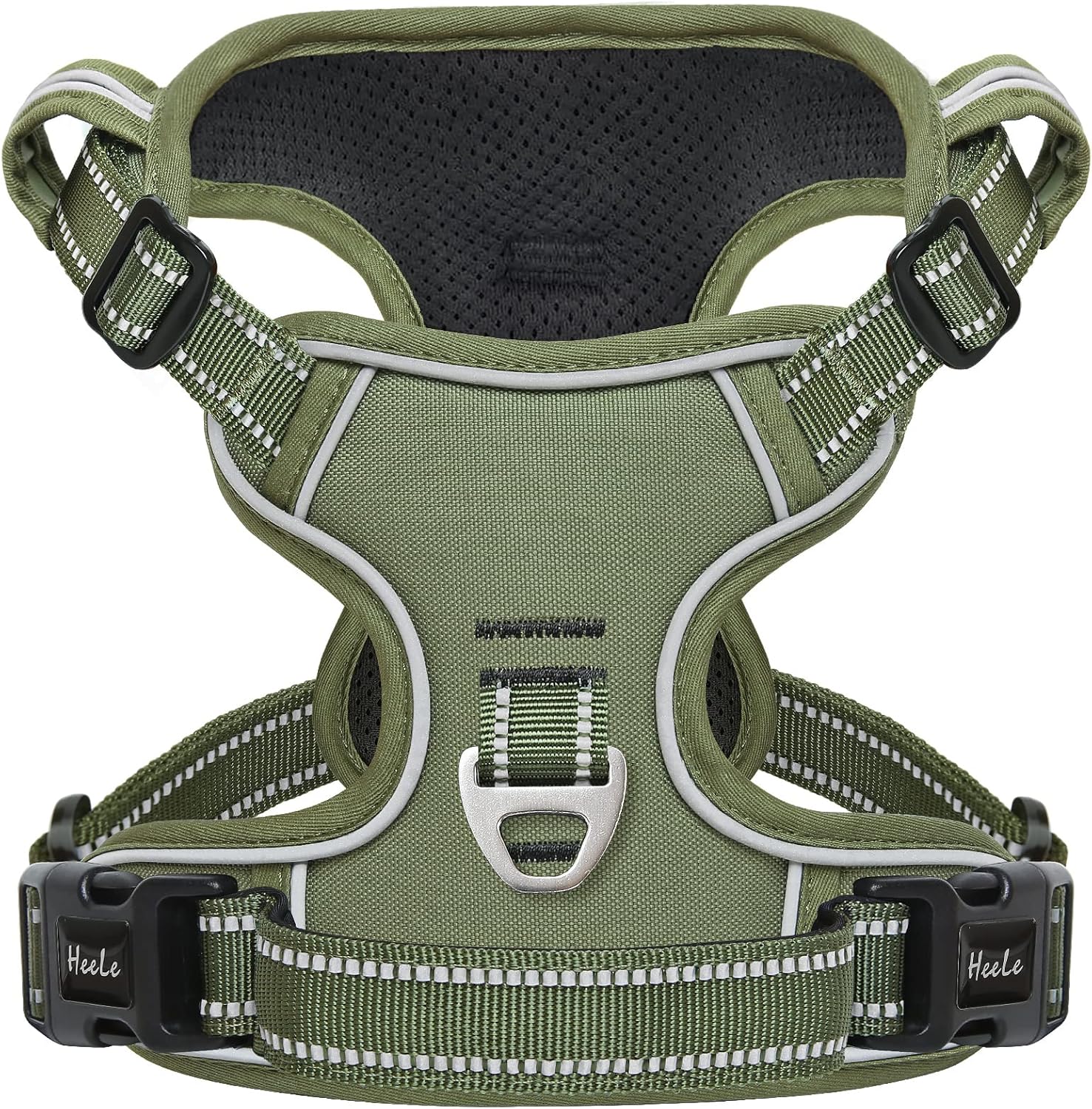 HEELE Dog Harness, Reflective Dog Harness, with Padded Handle Control, 2 Metal R...