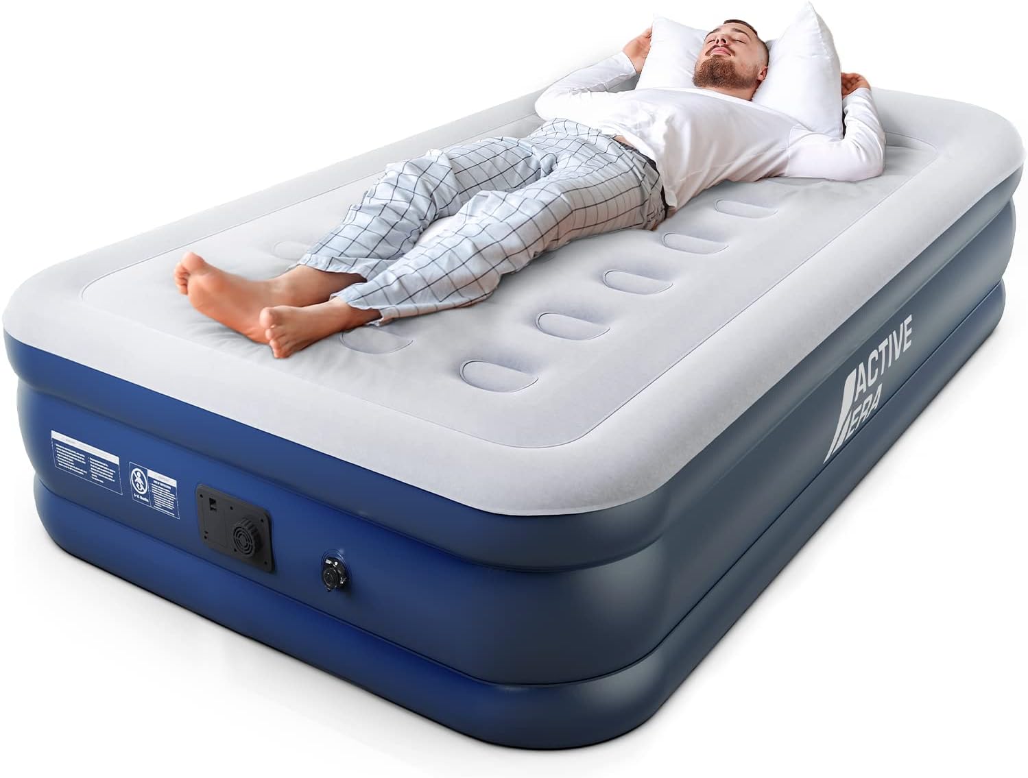 Active Era Premium Single Inflatable Mattress | Airbed for Home with Built-In Pu...