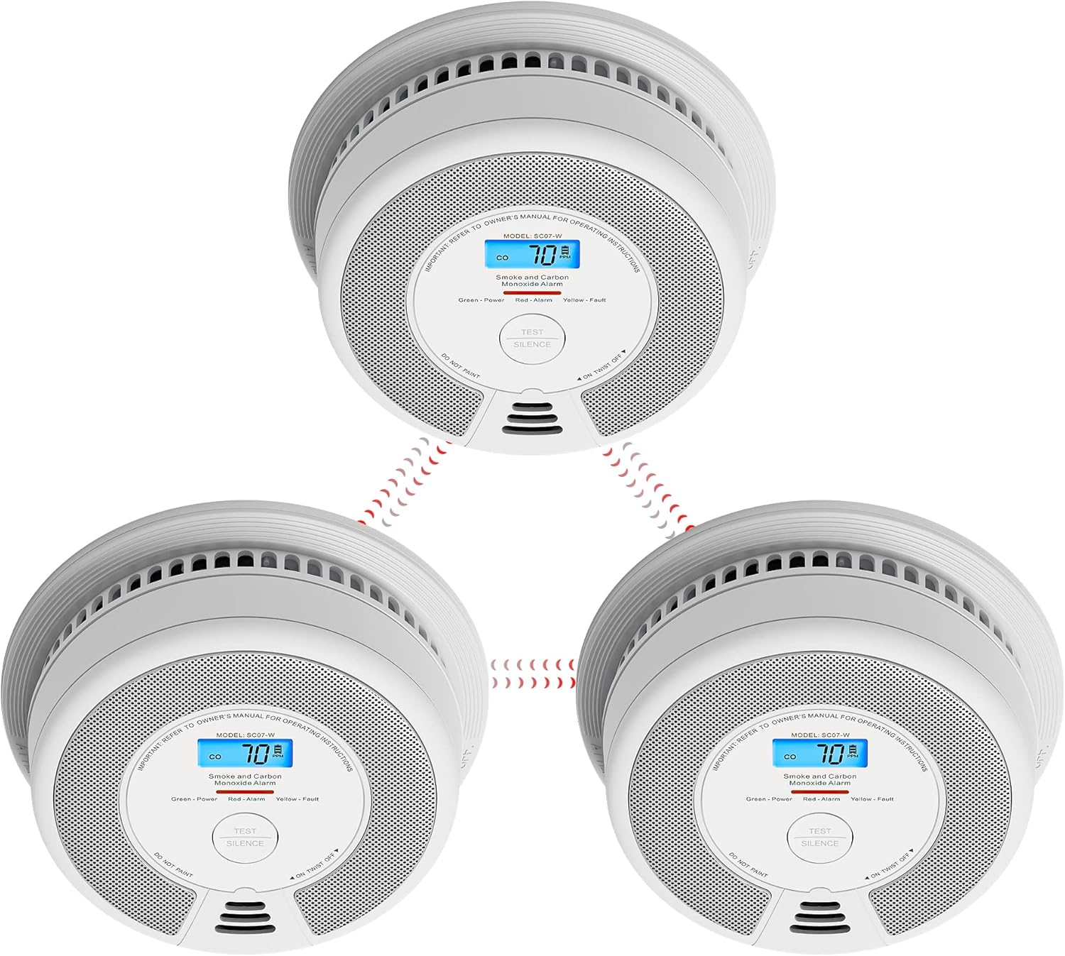 X-Sense Wireless Interlinked Combination Smoke and Carbon Monoxide Alarm, Smoke...