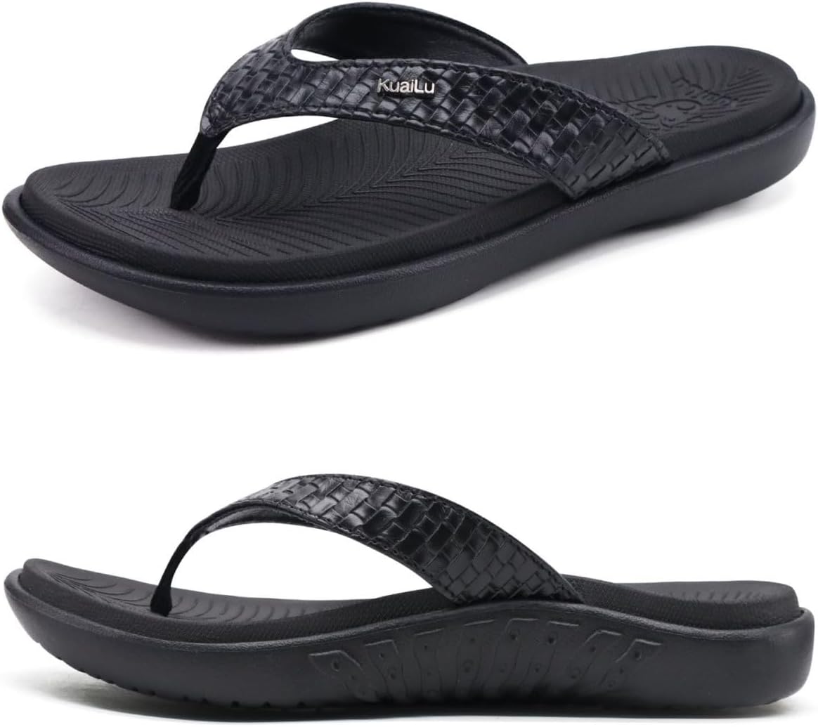 KuaiLu Womens Flip Flops Ladies Yoga Mat Comfortable Walking Thong Sandals With...