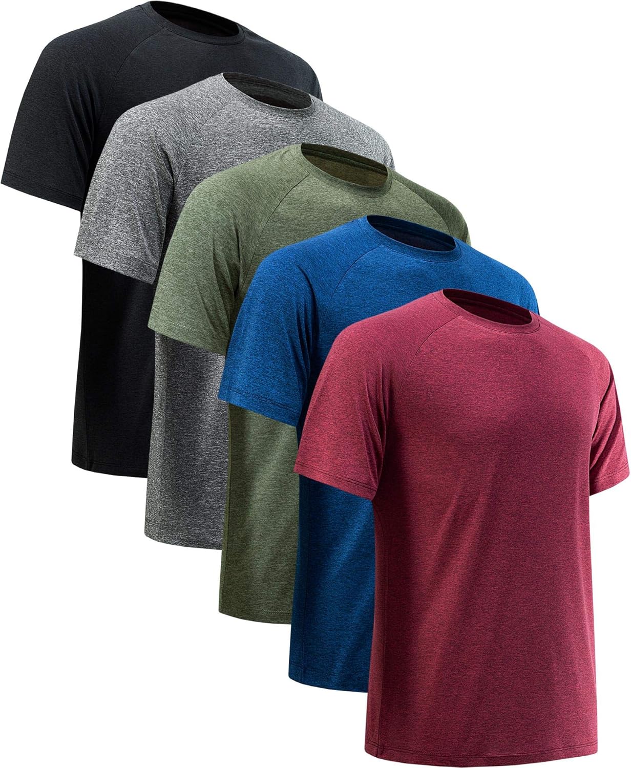 Value Men's Workout Shirts, Premium Quick Dry Athletic T Shirts, Versatile Activ...