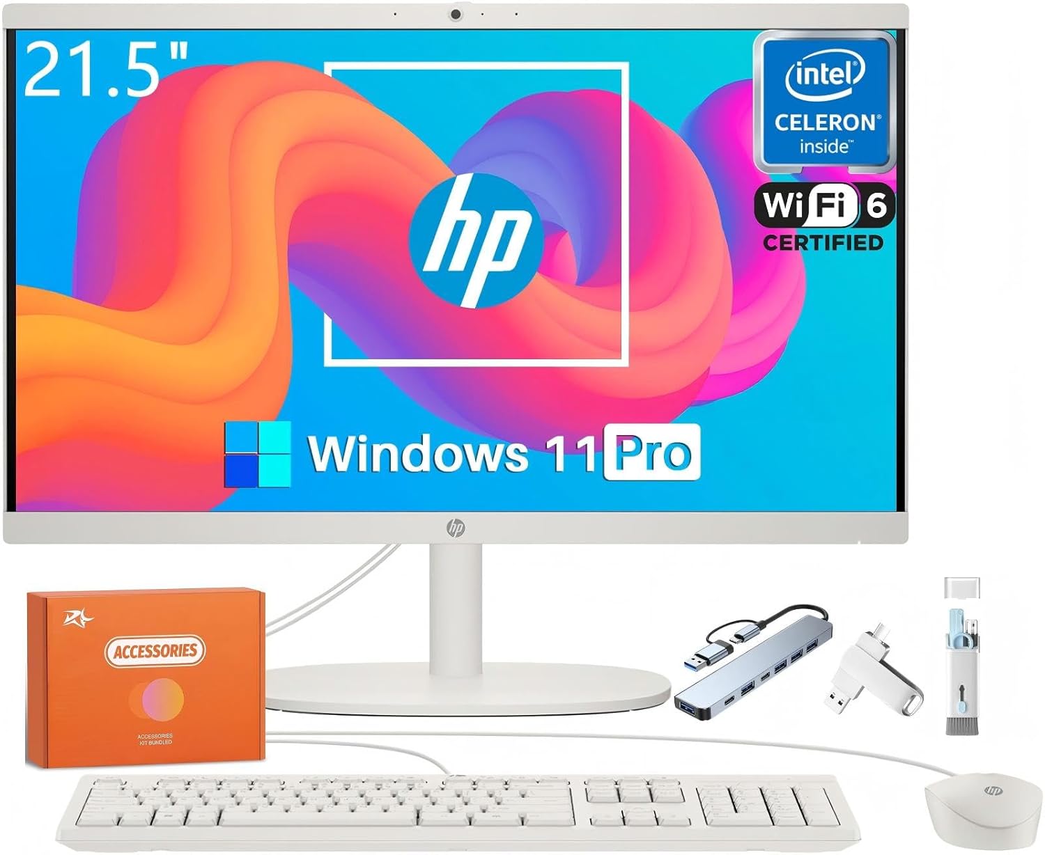 HP All in One Desktop Computer, Special Intel Celeron J4025 Home Desktop, High-Q...