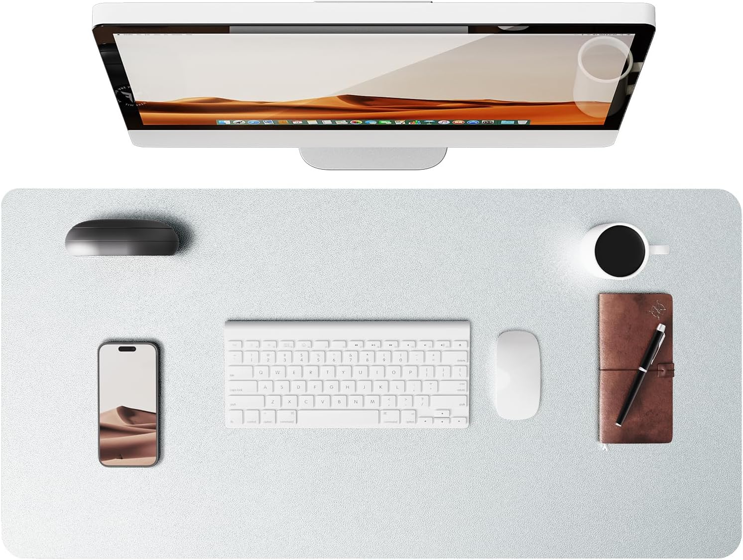 YSAGi Leather Desk Pad Protector, Premium Office Desk Mat, Unique Large Mouse Pa...