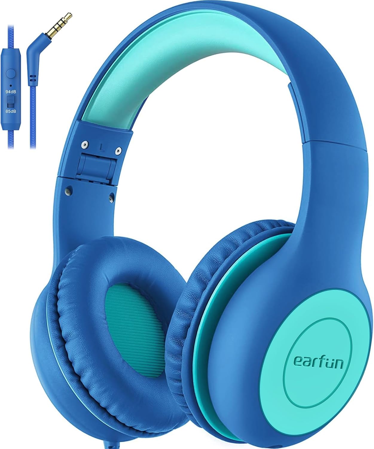 EarFun Kids Headphones with Mic, Wired Headphones Kids 85/94dB Volume Limit, Sha...