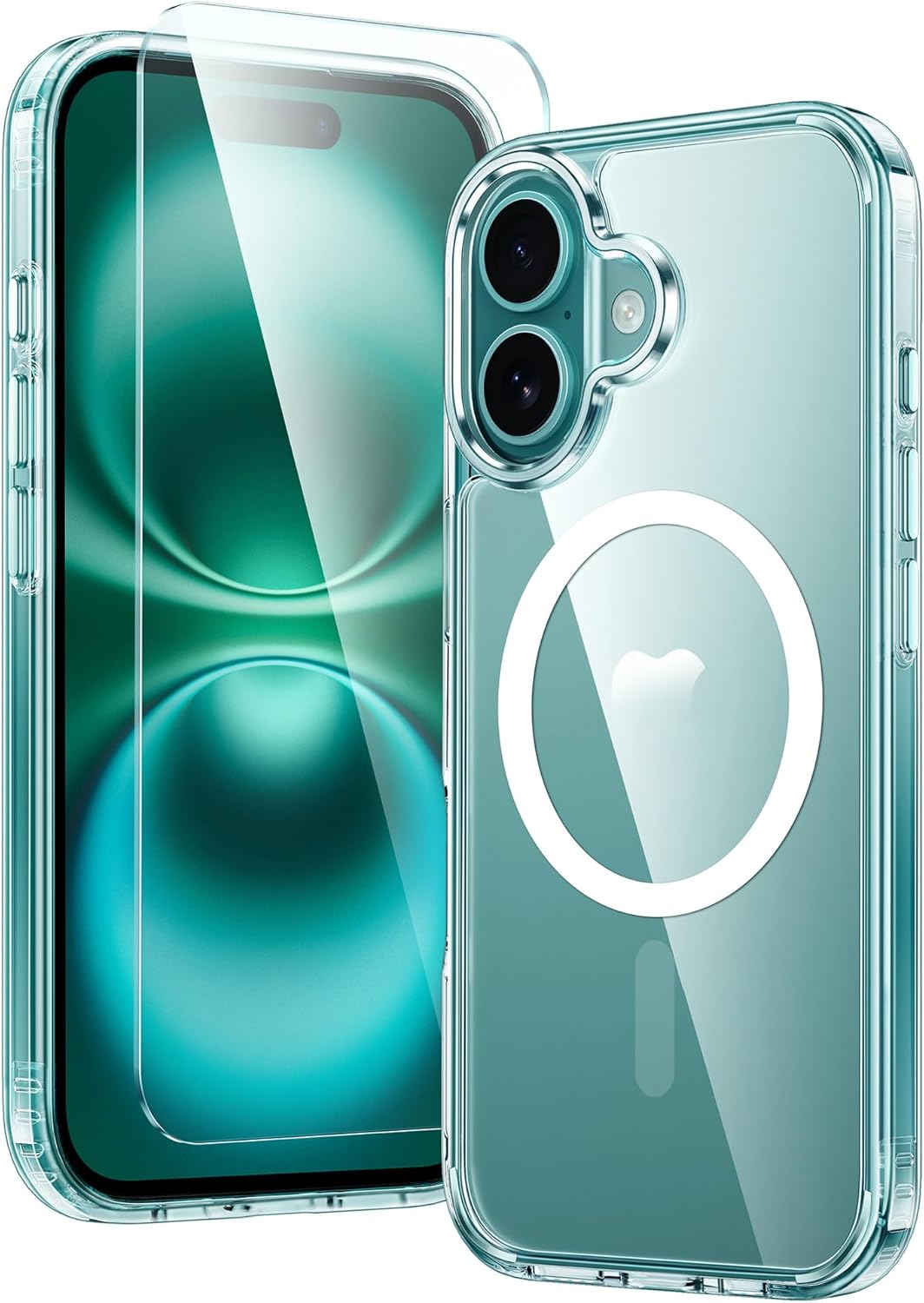 FNTCASE for iPhone 16 Plus Case: Clear Case Magnetic Military Grade Drop Protect...