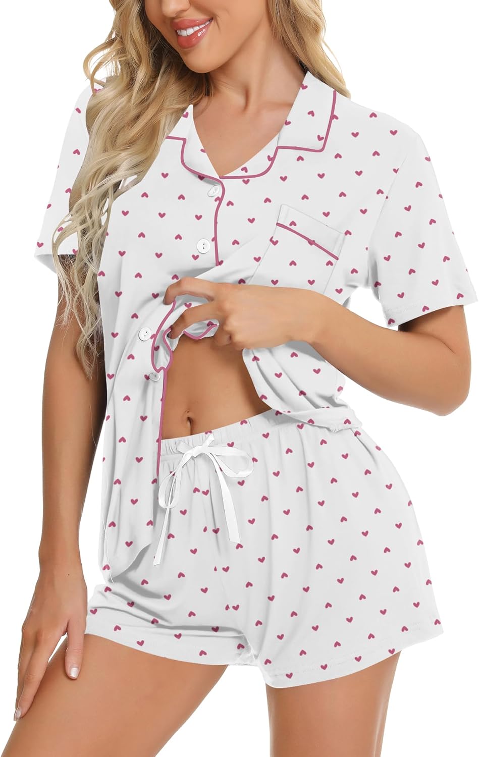 Premium SWOMOG Womens Pajama Set, Special Pajamas with Button Down, Soft Sleepwe...