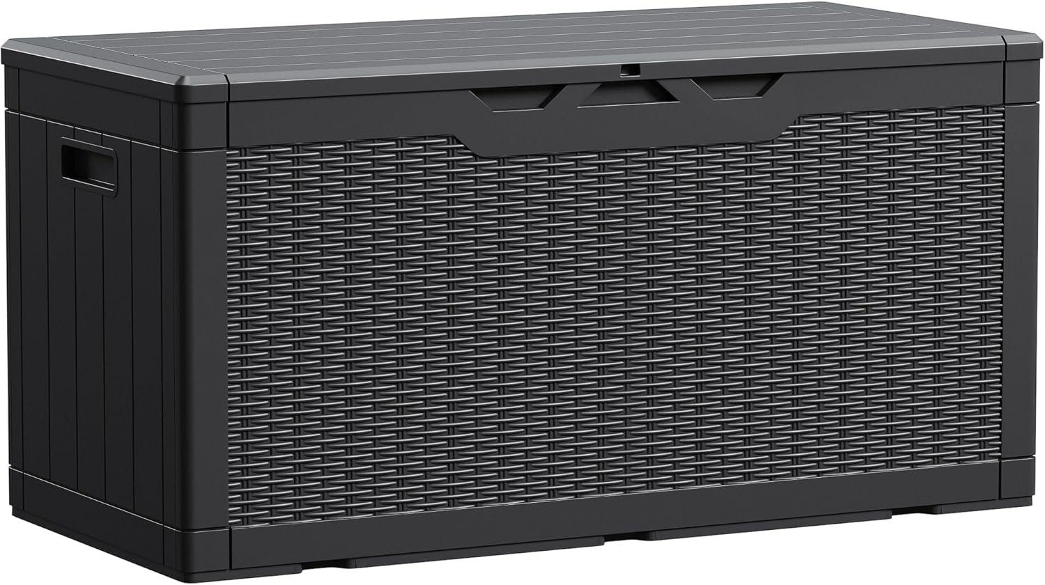 Devoko 100 Gallon Waterproof Large Resin Deck Box Indoor Outdoor Lockable Storag...