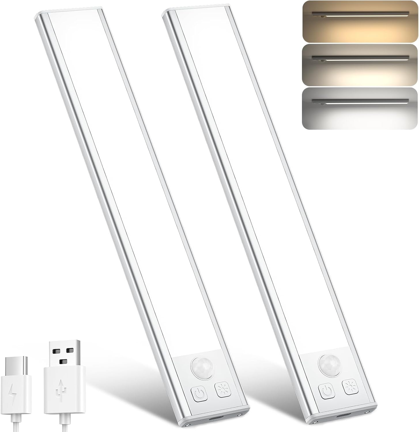 OUILA Under Cabinet Kitchen Lights, 3 Color Dimmab...