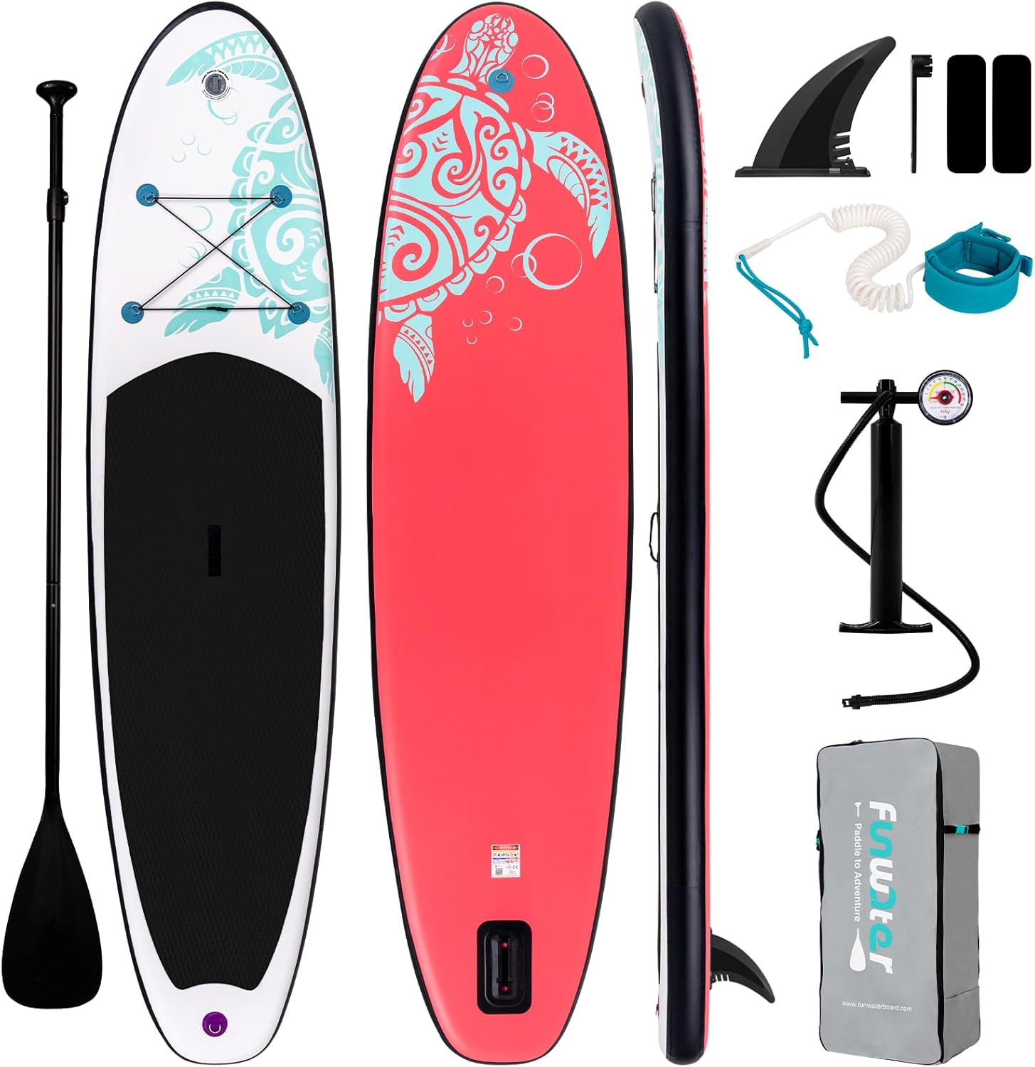 Premium FunWater Inflatable Stand Up Paddle Board, Special Paddleboard with Prem...