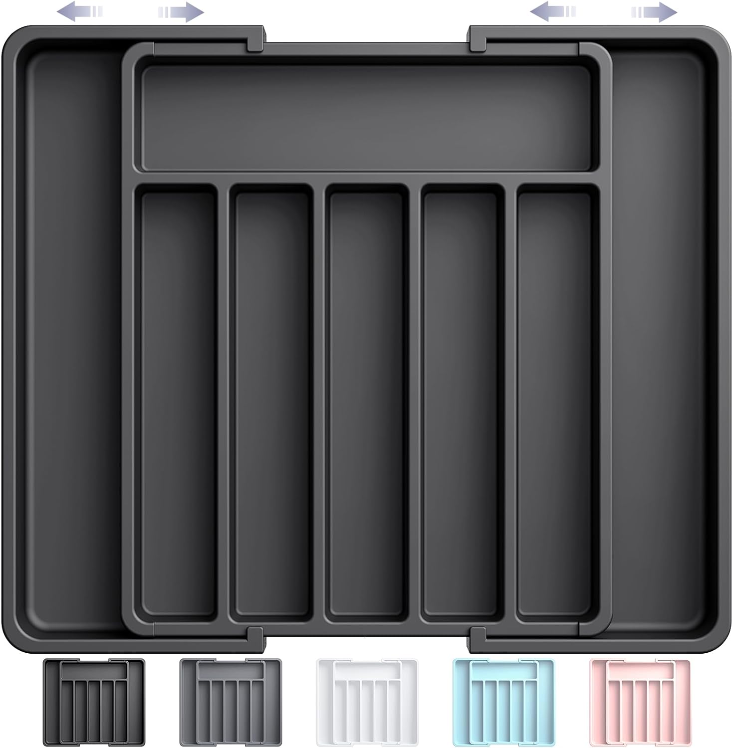 Aujen Cutlery Drawer Organiser - Expandable Kitchen Drawer Storage Organiser, Ad...