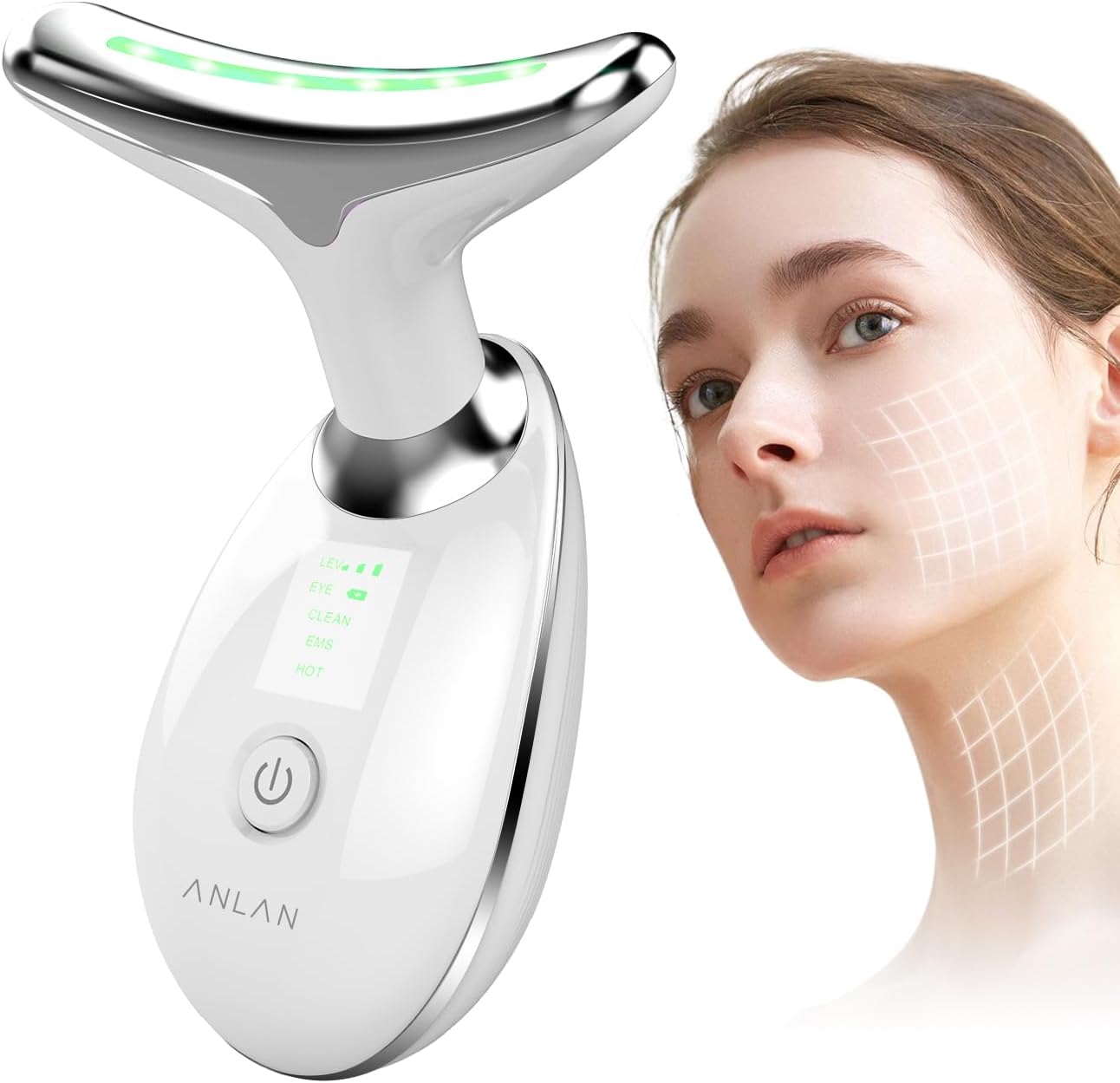 ANLAN Face Massager, Anti-Wrinkle Face Device with 3 Modes 45°C for SkinTighteni...