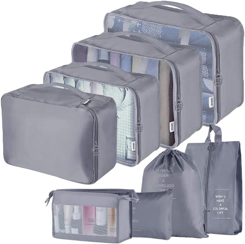 Travel Packing Cubes, Toifucos Multifunction 8pcs/set Luggage Organiser Compress...