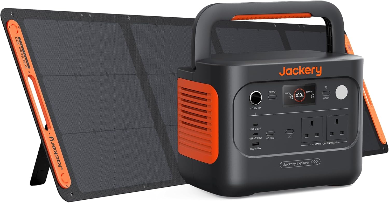 Jackery Explorer 1000 v2 Portable Power Station, Special 200W Solar Panel Power...