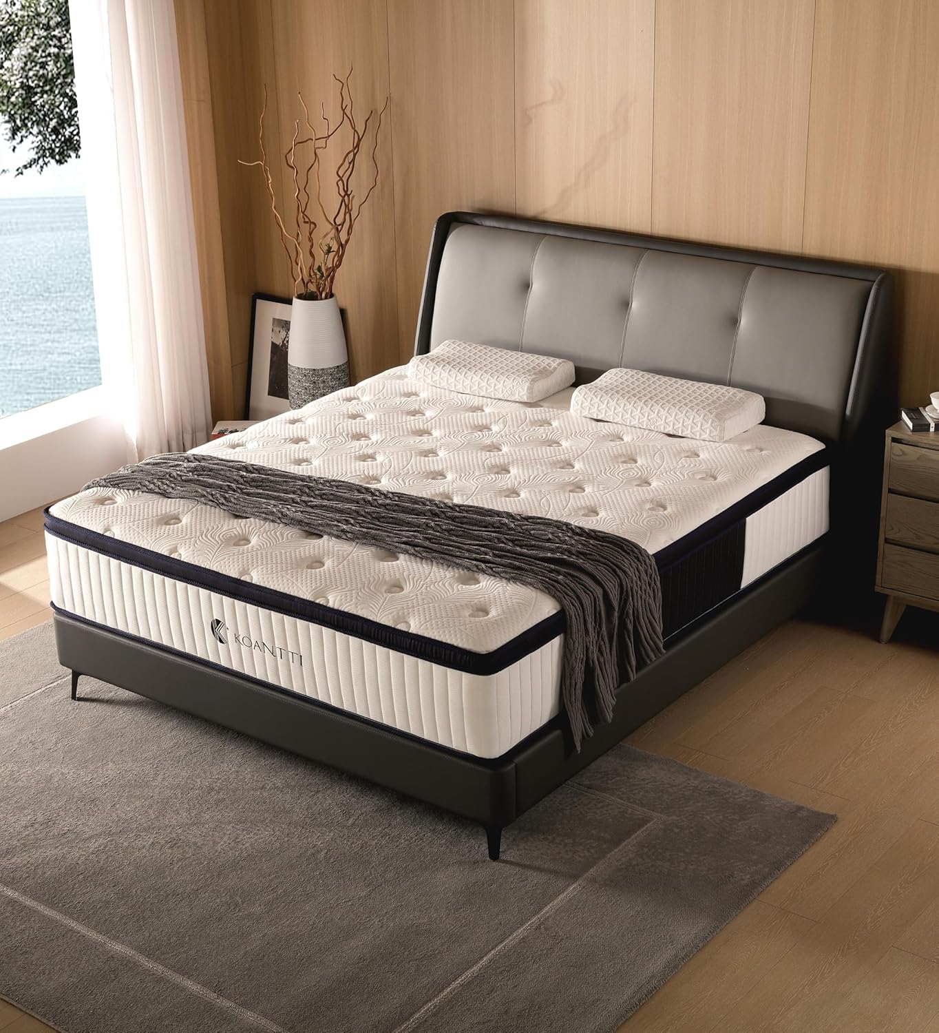 Queen Mattress,12 Inch Queen Size Mattresses Memory Foam Hybrid White Mattress i...