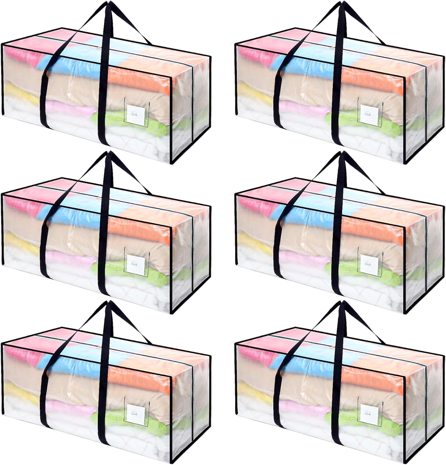 Dntorx 6 Pack 120L Storage Bags, Special Heavy Duty Moving Totes, Innovative Cle...