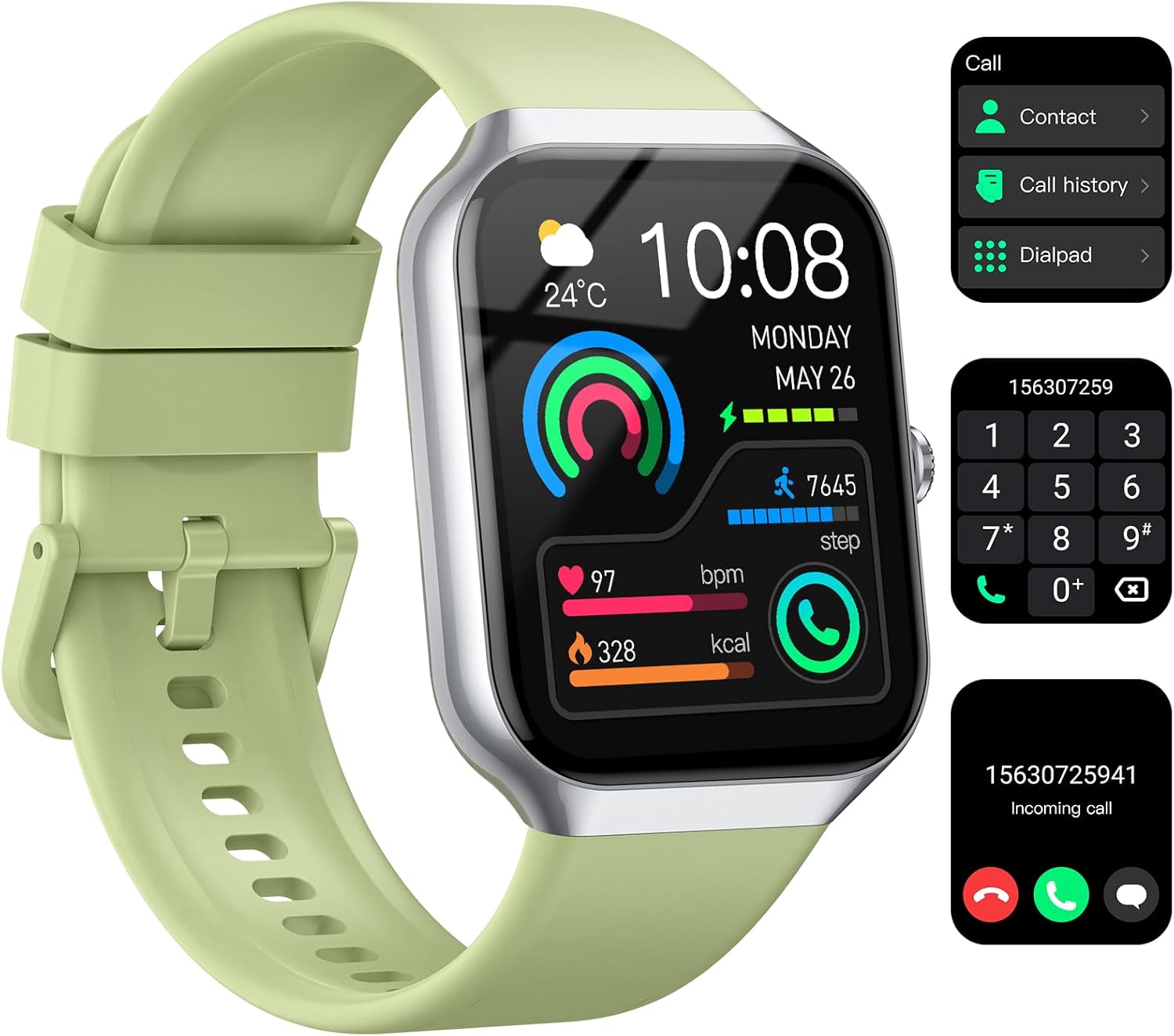 Smart Watch for Men Women Answer/Make Calls, 1.96" Big Screen Fitness Watch with...