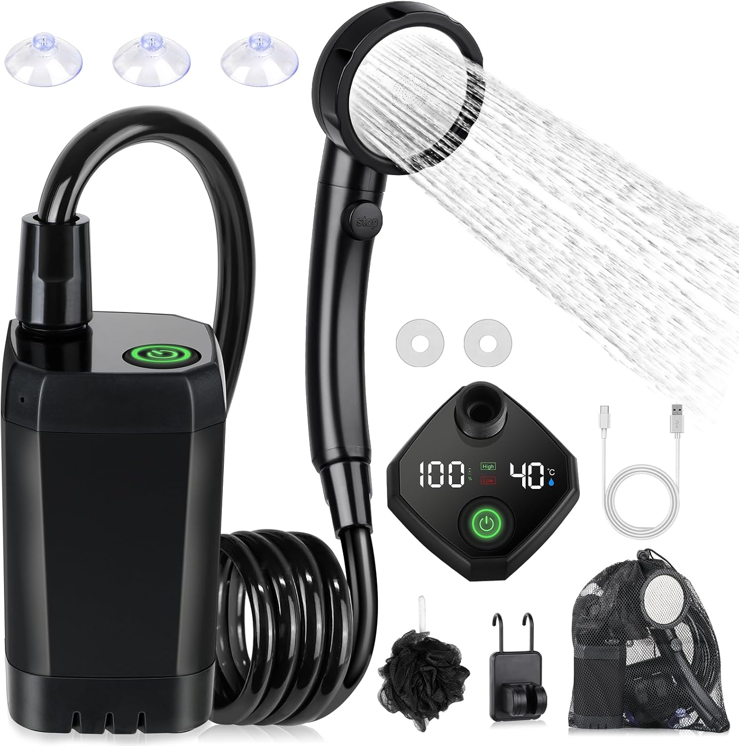 Spopal Portable Shower for Camping, 6000mAh Rechar...