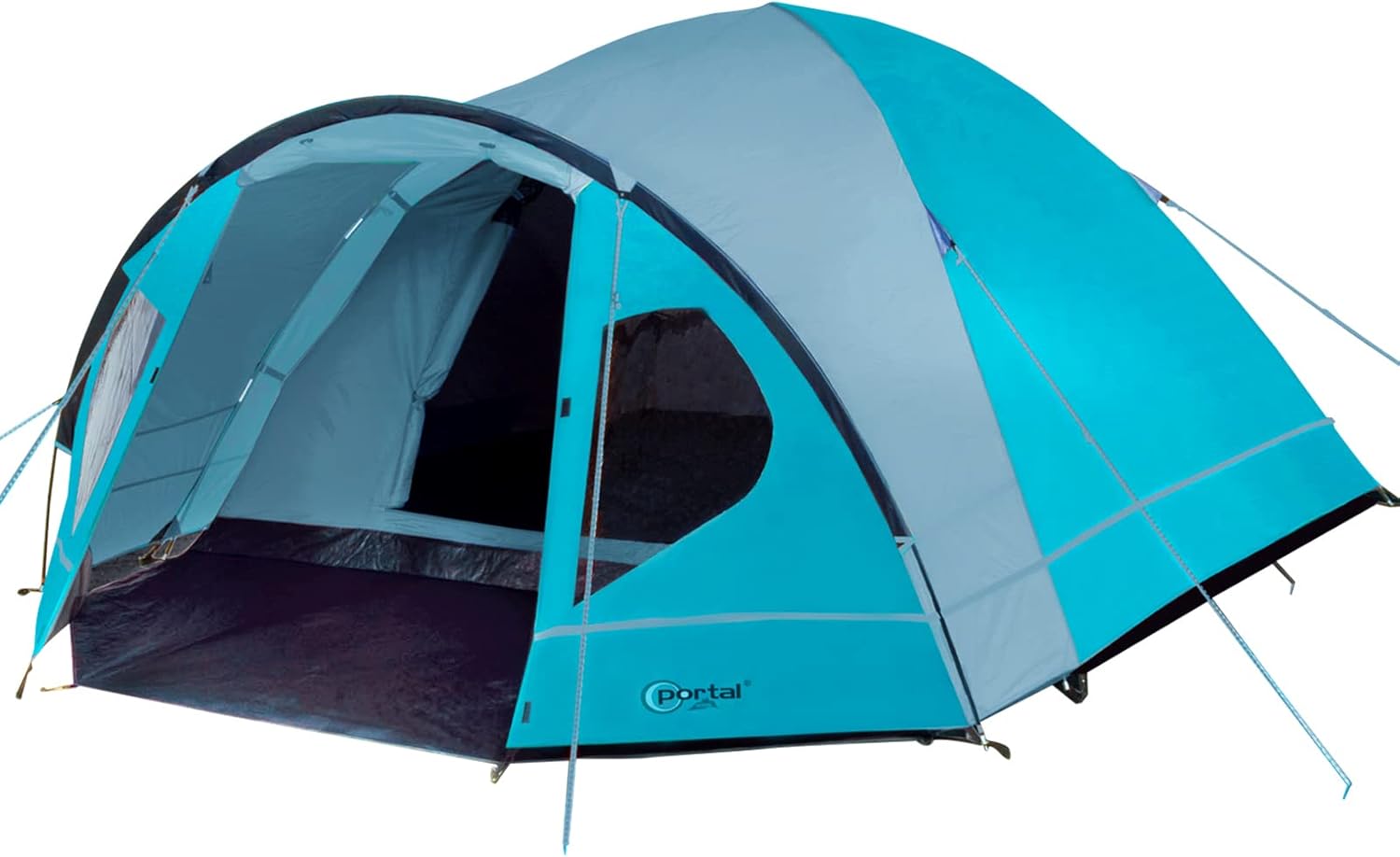 Portal 3-4 Man Tent with Porch, Camping Tent for 3 to 4 Persons with Sewn-in Gro...