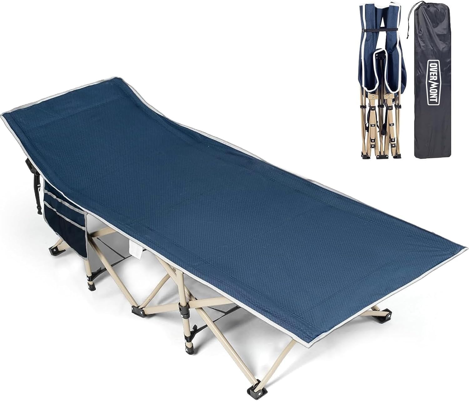 OVERMONT Oversized Folding Camping Bed for Adults,75 * 28" Extra Wide,2400D Oxfo...