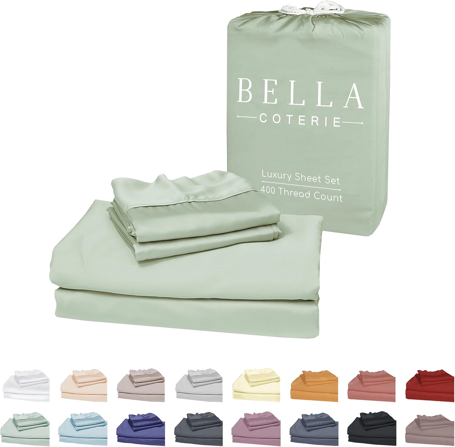 Luxurious Bella Coterie Bamboo Viscose Sheets, Special Queen Size Sheet Set, Inn...