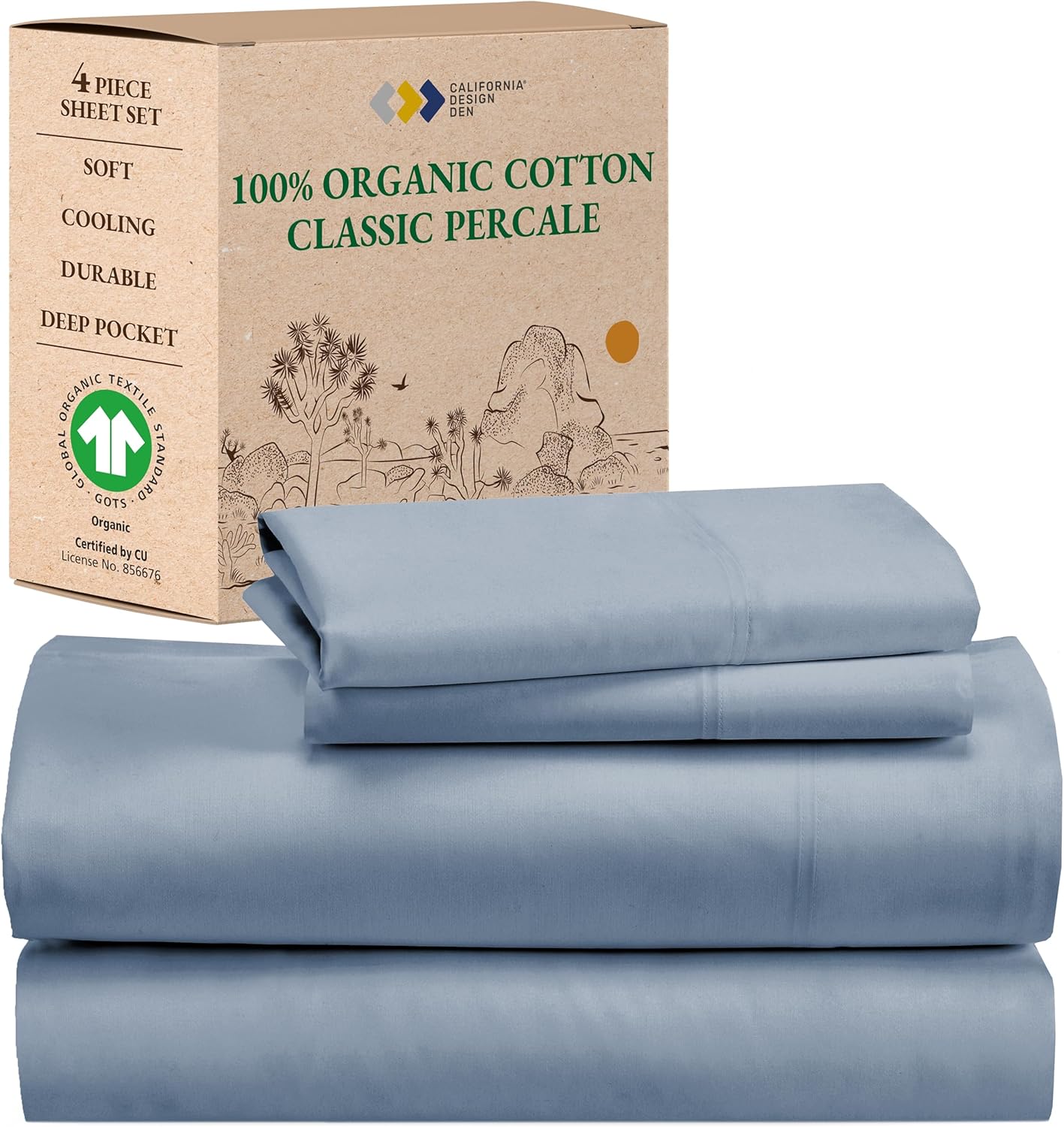 California Design Den Sheets, Special 100% Organic Cotton Sheets, Innovative Kin...