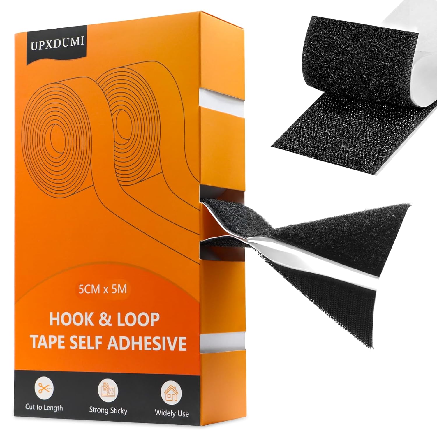 UPXDUMI Hook and Loop Tape, Durable Multipurpose Self Adhesive Strips, High-Qual...