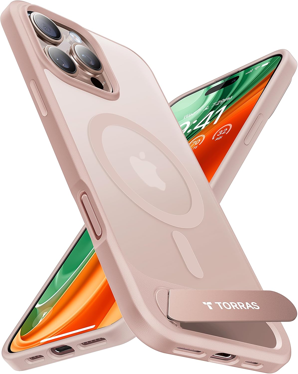 TORRAS iPhone 16 Pro Max Case, Durable Titanium Stand Phone Case, Innovative 25W...