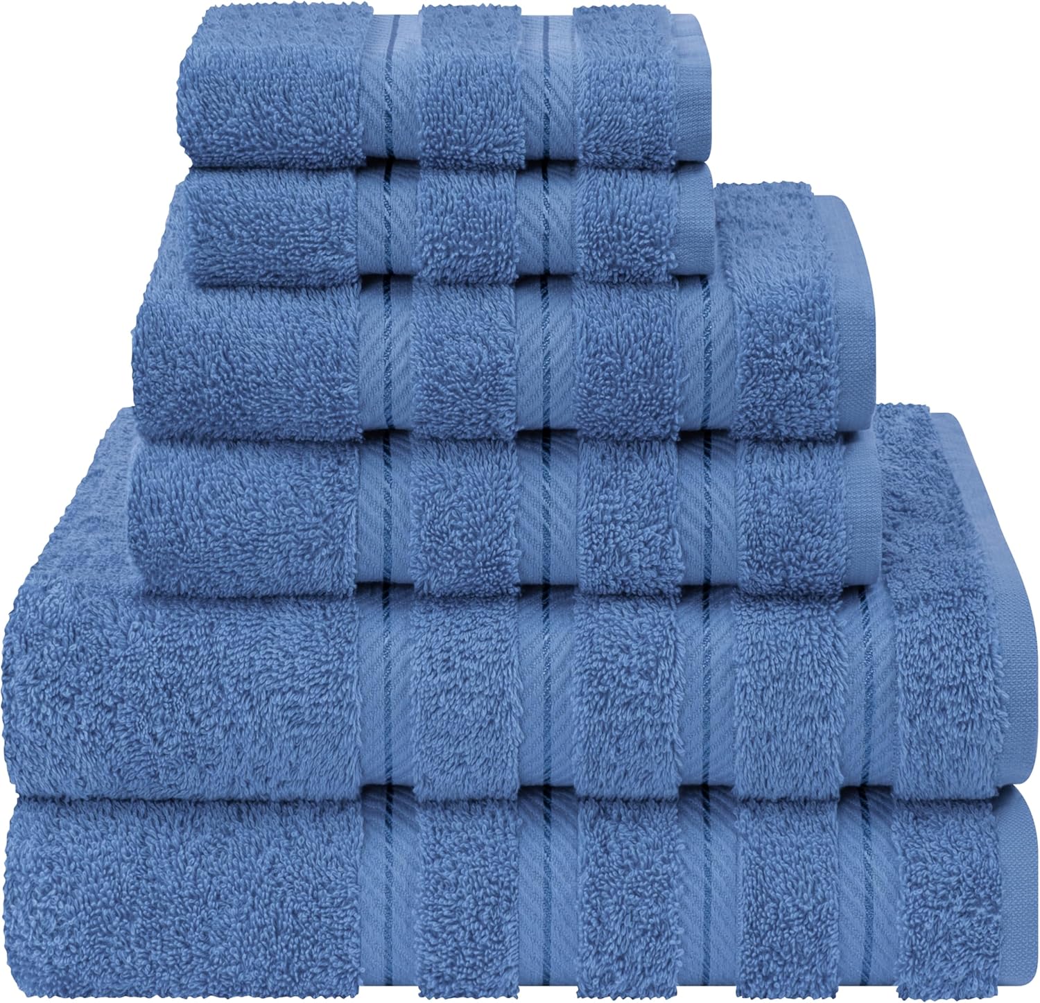 American Soft Linen Towel Set, Luxury 6 Piece Towel Collection Including Bath To...