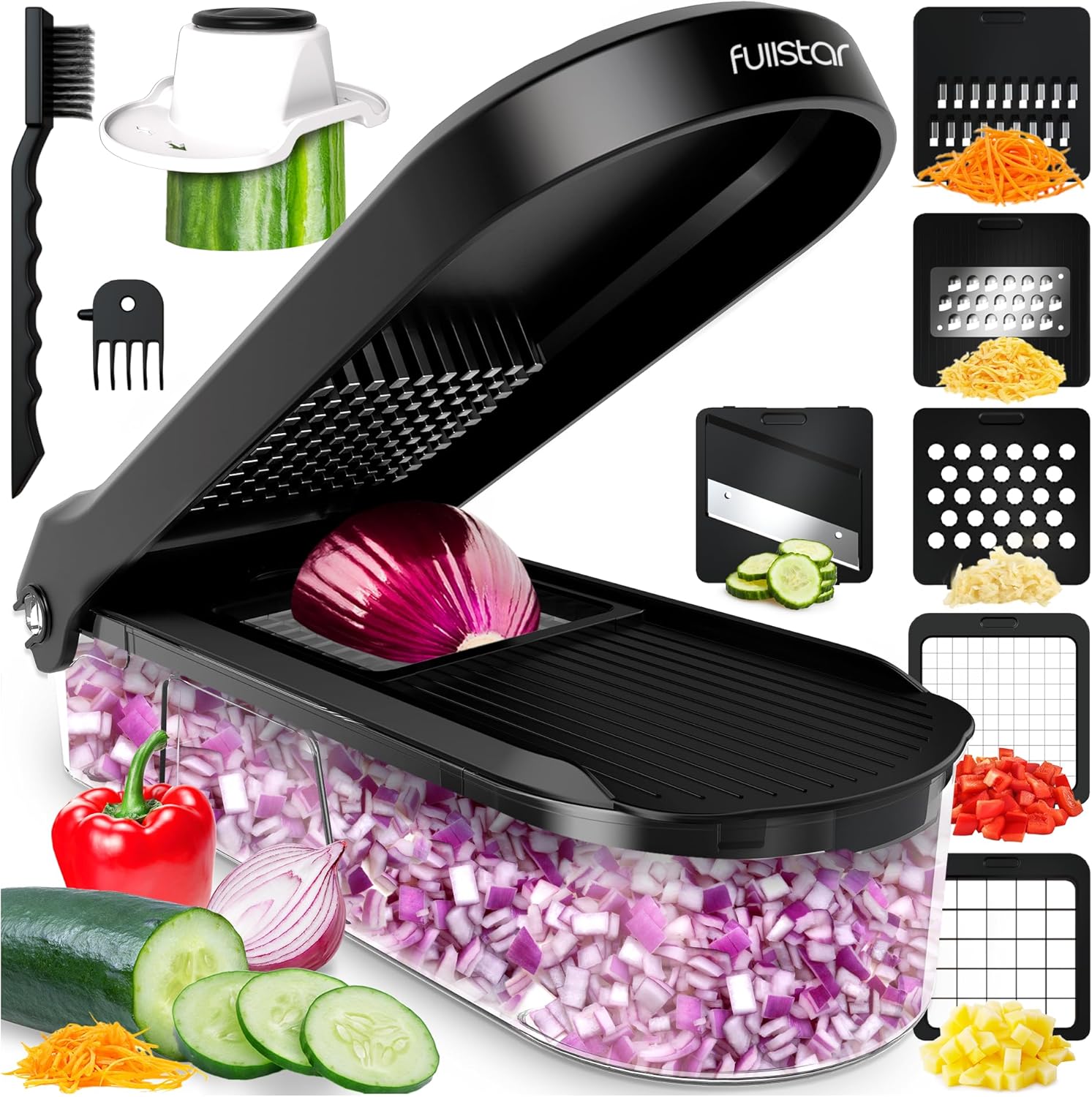 Efficient Vegetable Chopper, Premium Mandoline Slicer & Cheese Grater, Versatile...