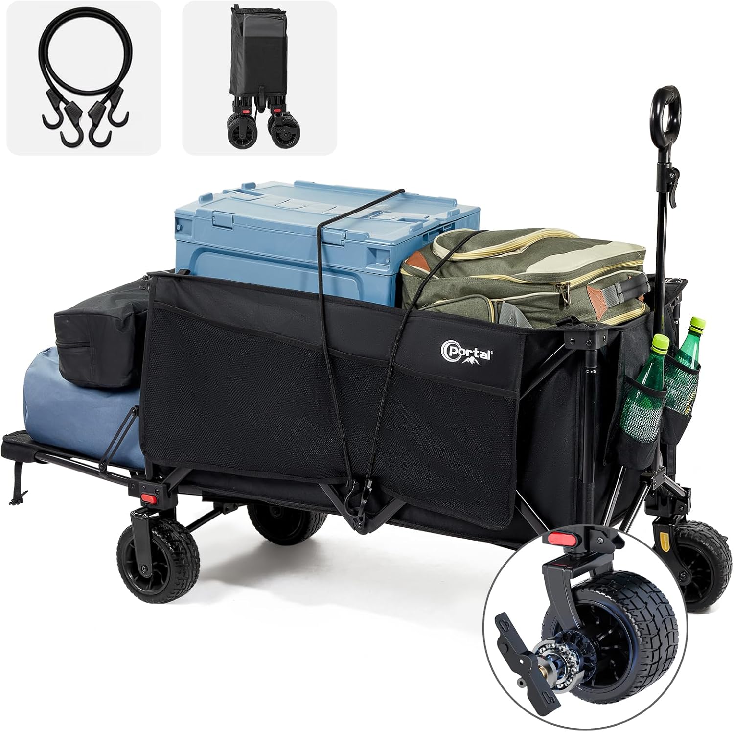 Portal Festival Trolley with Adjustable Tailgate Brakes 300L Beach Trolley for S...