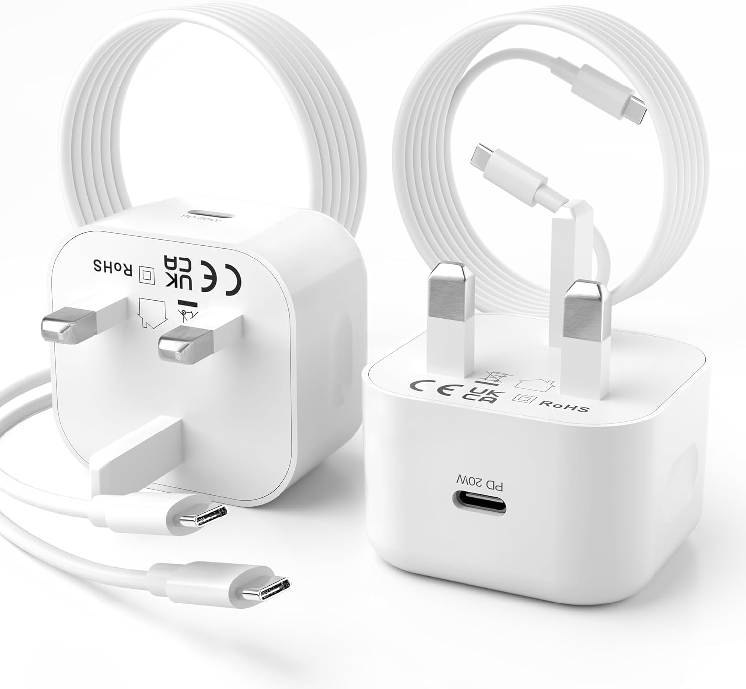 iPhone 15 Fast Charger, Special 2 Pack 20W USB C Charger Plug and Type C to C Ca...
