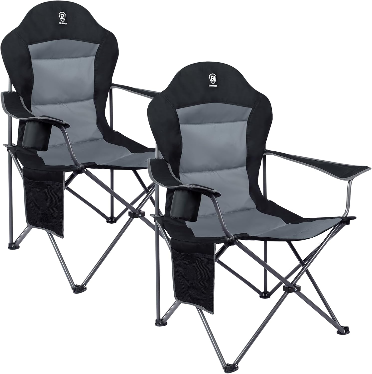 EVER ADVANCED Camping Chairs for Adults Heavy Duty Folding Chair Up to 160kg Ove...