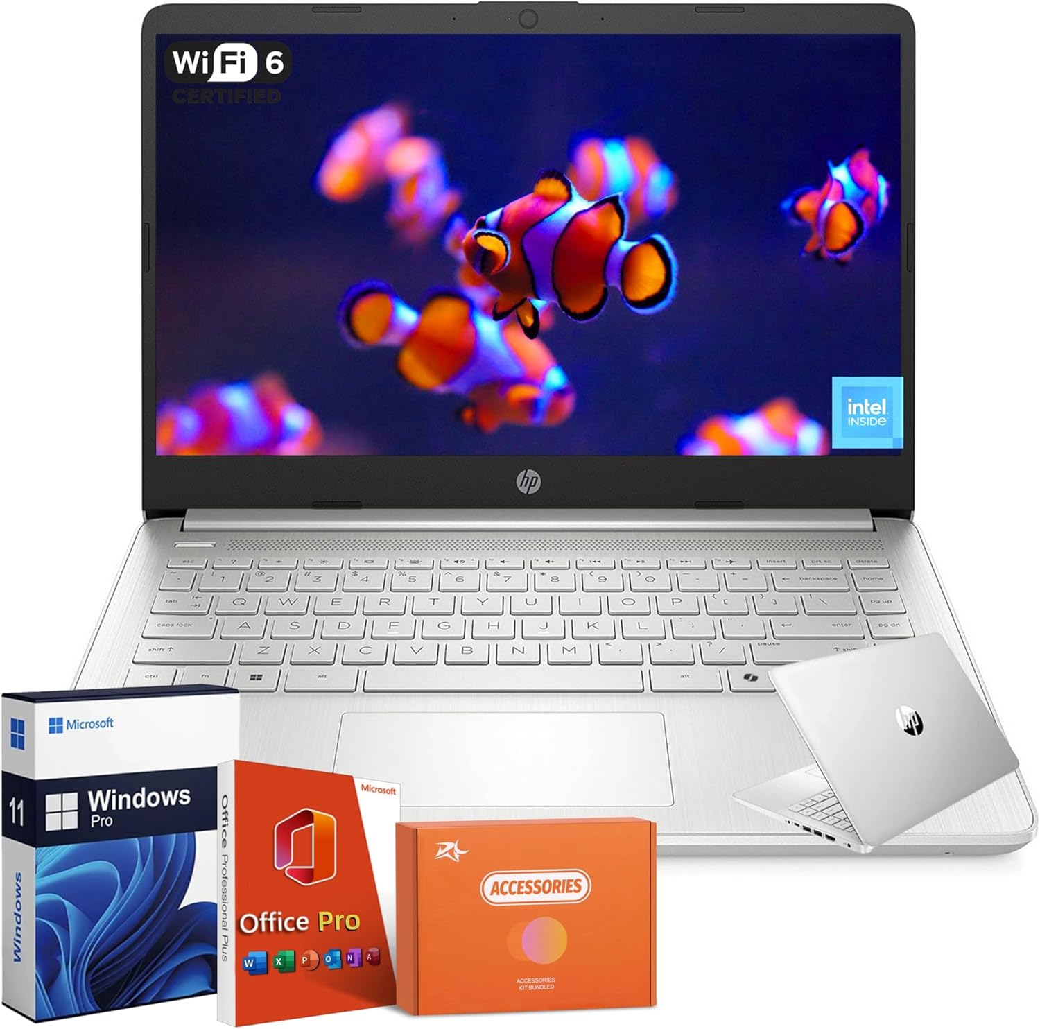HP 2025 14 inch HD Laptop, Office Pro Lifetime License, Intel Processor N150, 16...