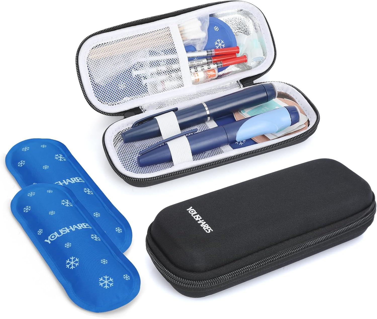 YOUSHARES Insulin Cooler Travel Case - Medicine Cool Bag Travel with 2 Ice Packs...