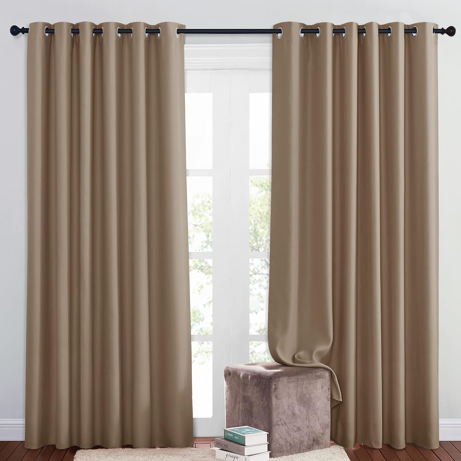 PONY DANCE Curtains, Premium Blackout Curtains for Privacy Protection and Therma...