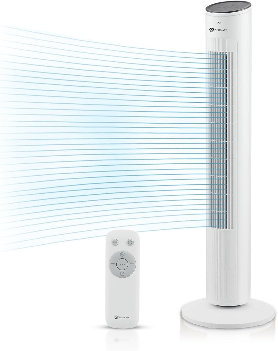 Innovative PureMate 43-inch Tower Fan, Special Oscillating Bladeless Floor Fan w...