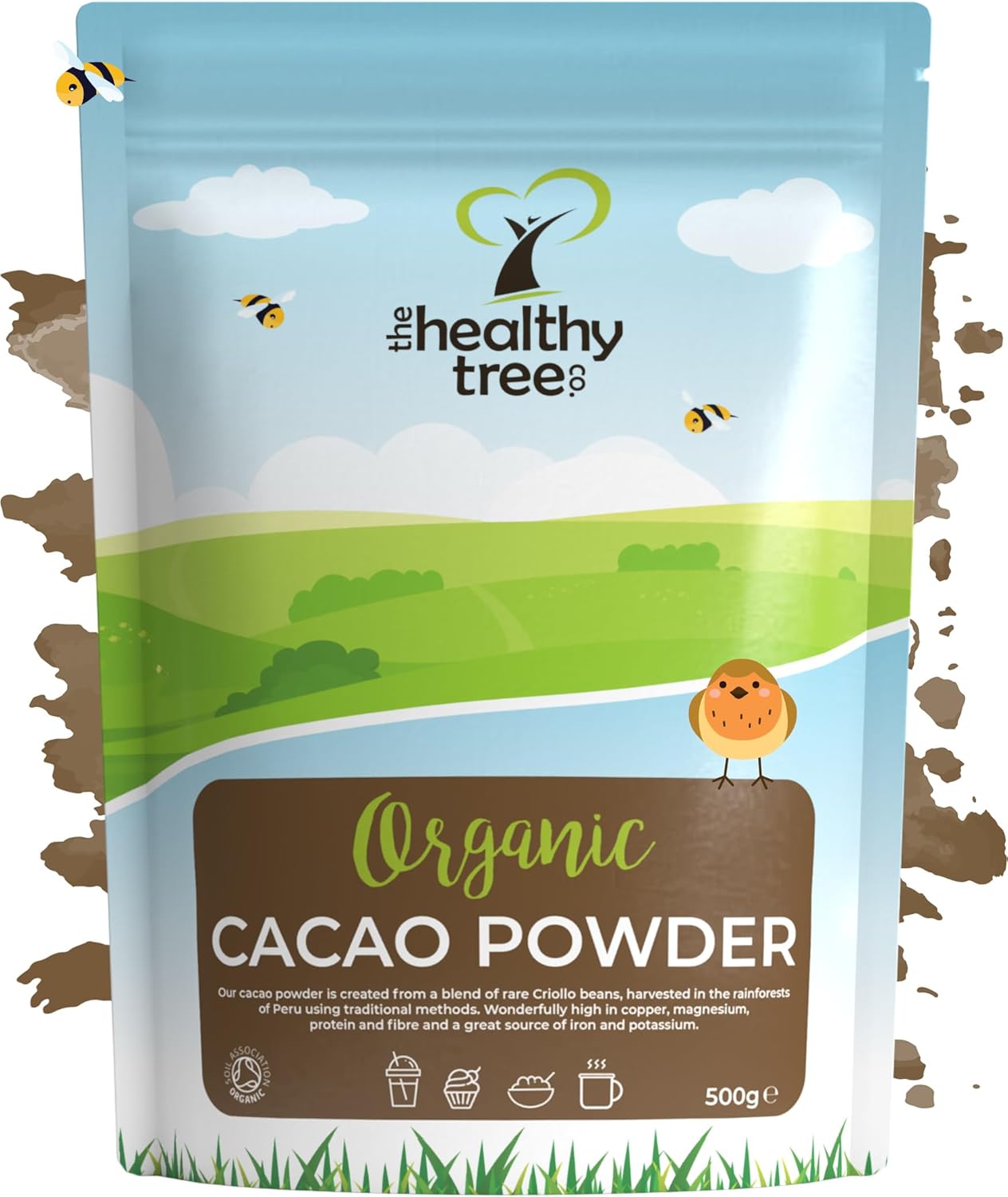 Organic Raw Cacao Powder by TheHealthyTree Company, Special Cacao for Yoghurt an...
