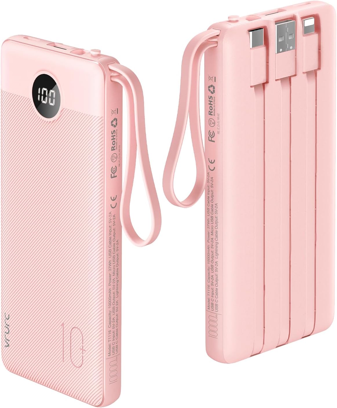 VRURC Portable Charger, Advanced Slim LED Display Power Bank, High-Performance C...