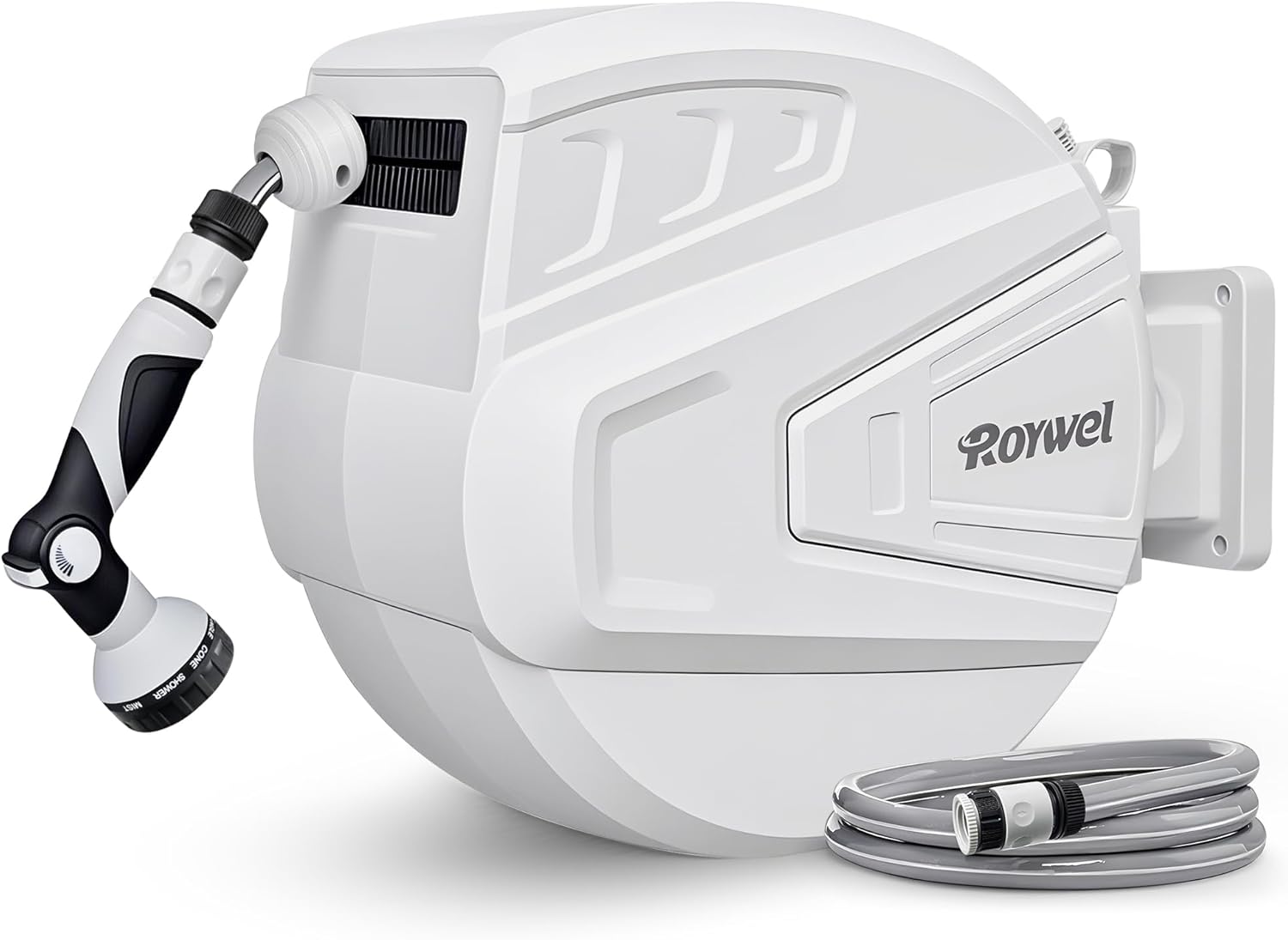 Innovative Roywel Auto Reel Garden Hose, High-Quality Hose Reel with Wall Mounte...