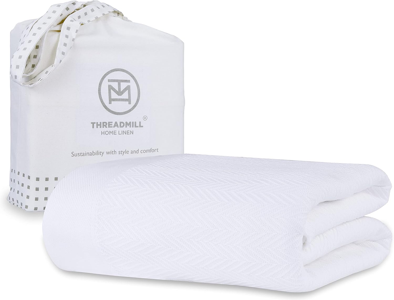 Threadmill Luxury Cotton Blanket for King Size Bed | All-Seasons Breathable Oeko...