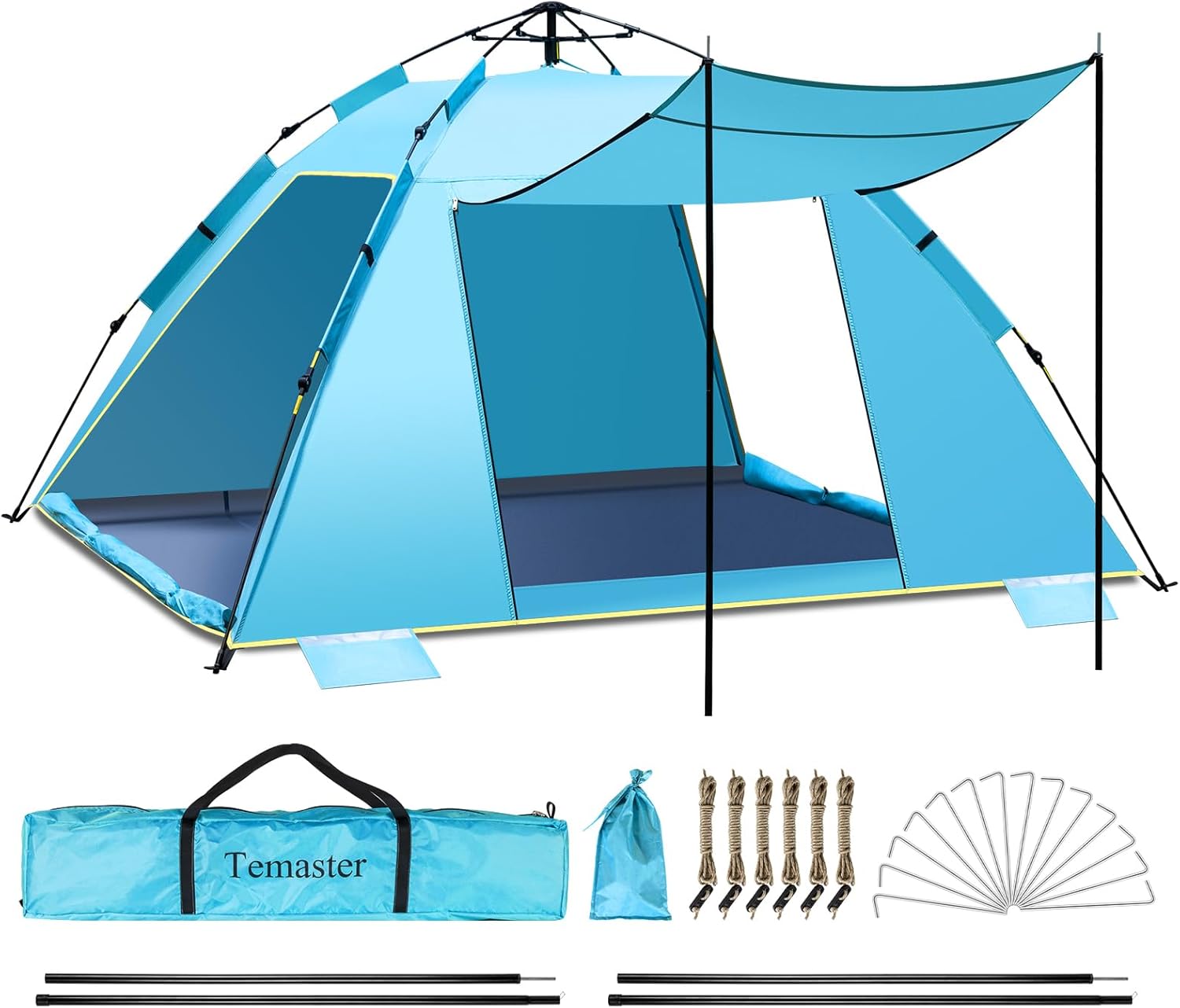 4-5 Person Beach Tent, Special Instant Pop Up Automatic Tent, Innovative Extra L...