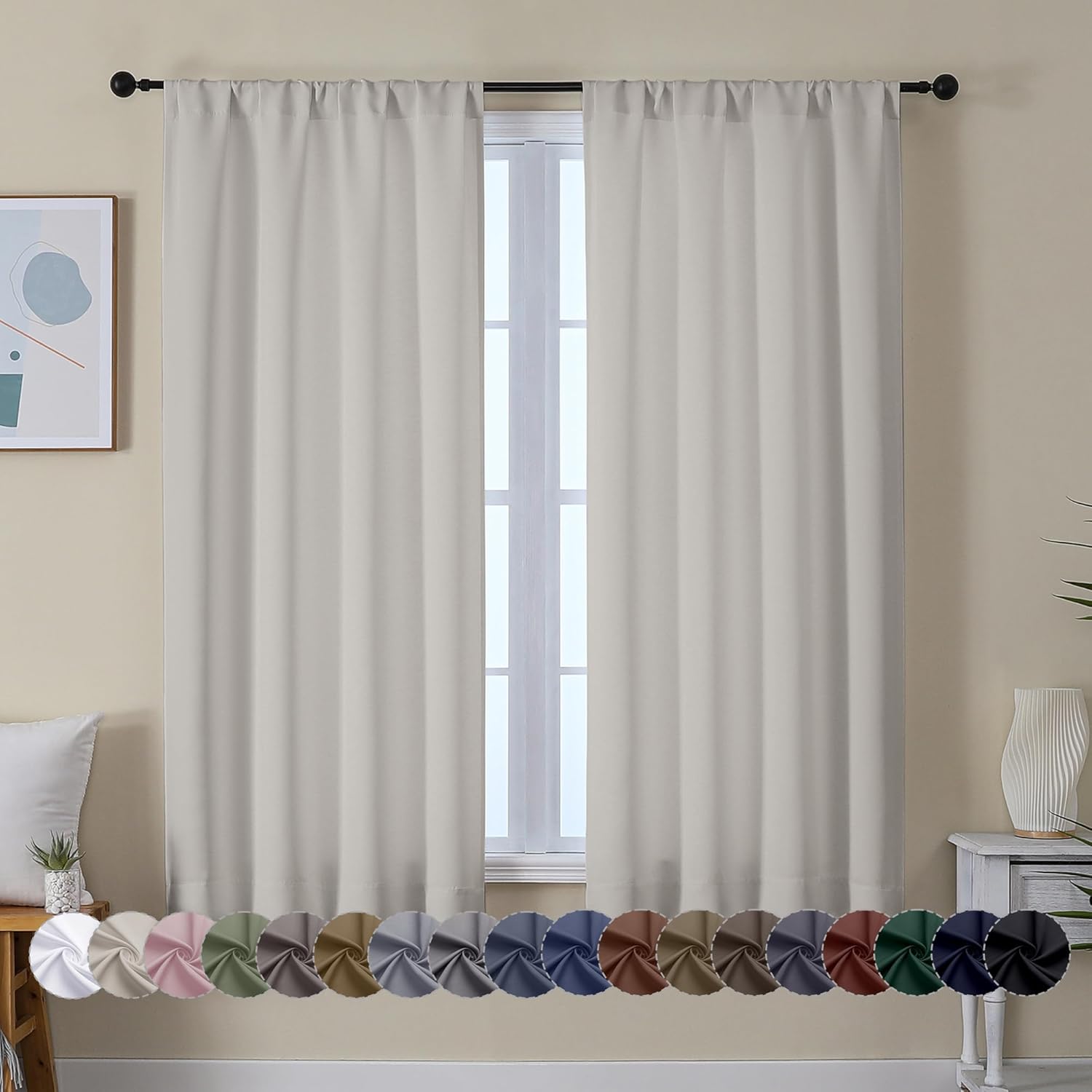 Simplebrand Ava Blackout Curtains, Special Curtains for Bedroom, Innovative Natu...