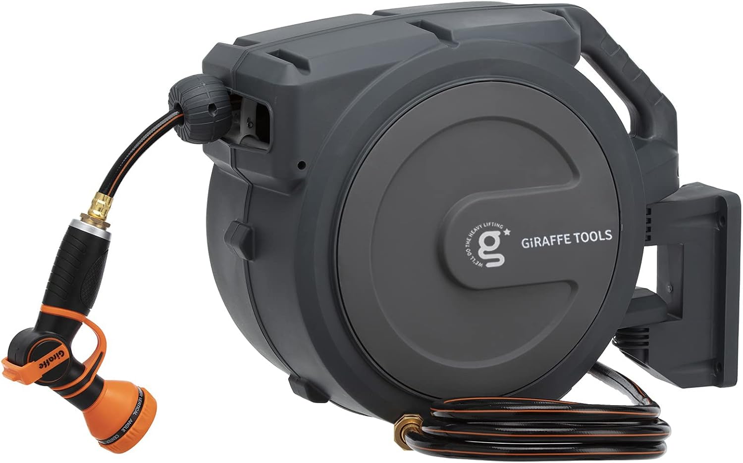 Giraffe Tools Hose Reel 1/2‘’ 78 ft, Heavy Duty Retractable Garden Hose Reel wit...