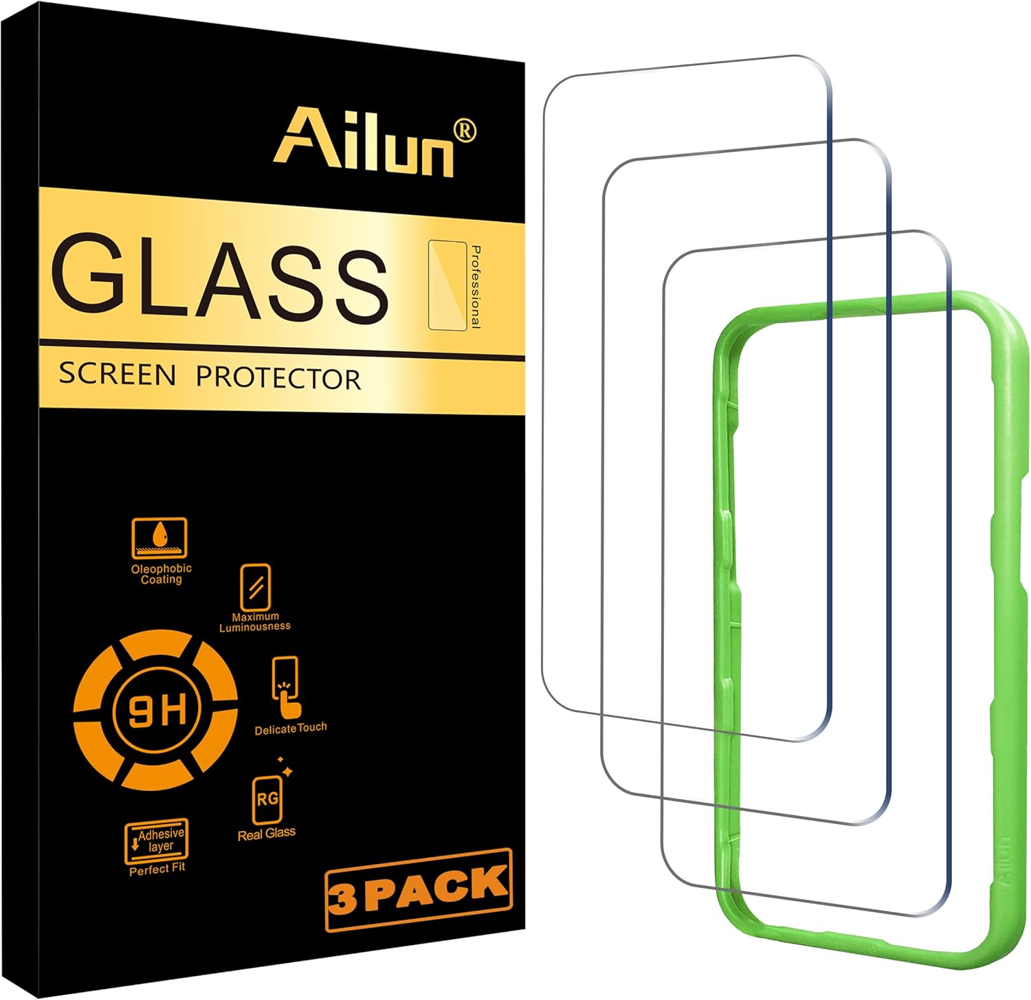 Ailun 3 Pack Screen Protector for iPhone 16 Pro [6.3 inch] with Installation Fra...