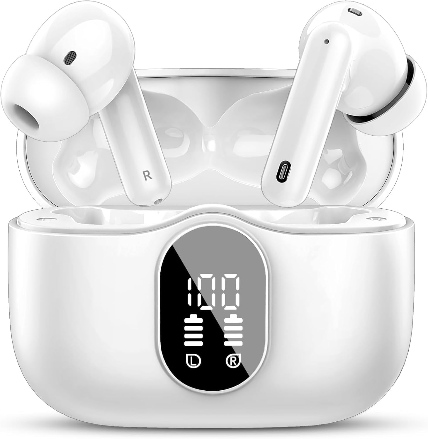 Wireless Earbuds, Bluetooth 5.4 Headphones Bass Stereo, Ear Buds with Noise Canc...