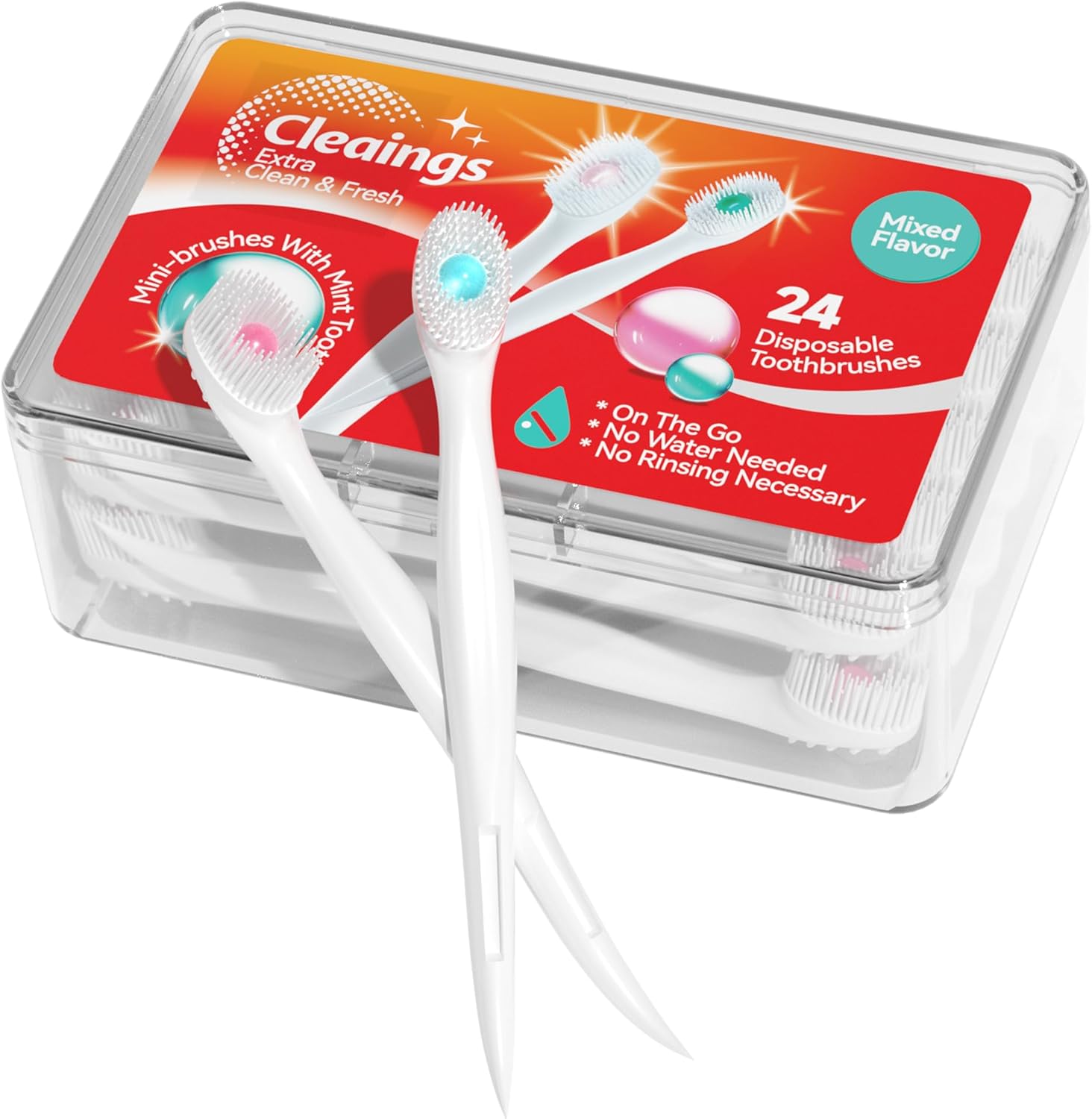 cleaings® Mini Brushes-Disposable Toothbrushes with Toothpaste and Pick for Work...