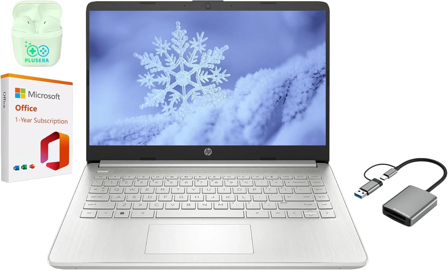 HP 14" LED Business Laptop Computer, 16GB RAM 320GB Storage (64GB eMMC+256GB SD...