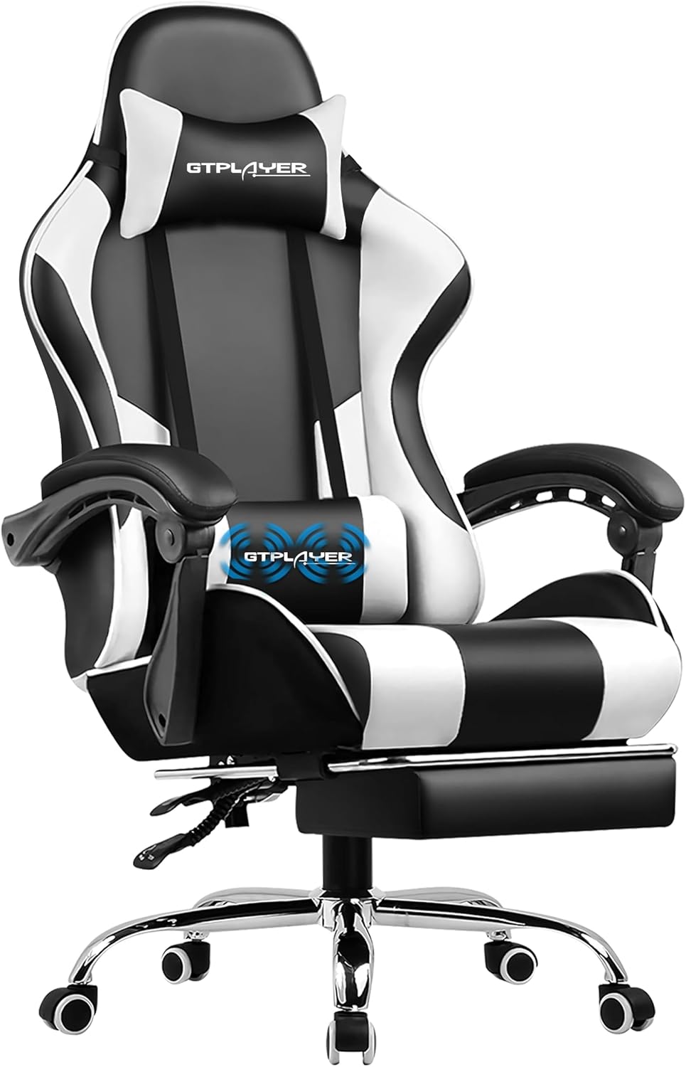 GTPLAYER Gaming Chair, Computer Chair with Footrest and Lumbar Support, Height A...