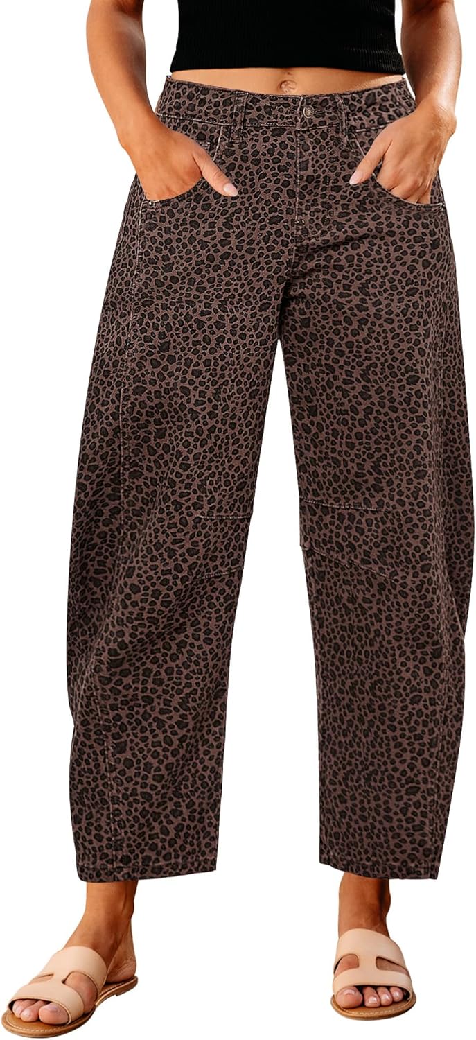 Special GRAPENT Barrel Jeans, Trendy High Waisted...